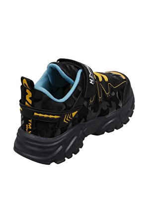 Çocuk Cırt Cırtlı Siyah-Sarı Spor Ayakkabı 222-3512PT