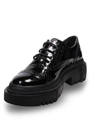Kadın Siyah Rugan Casual Ayakkabı
