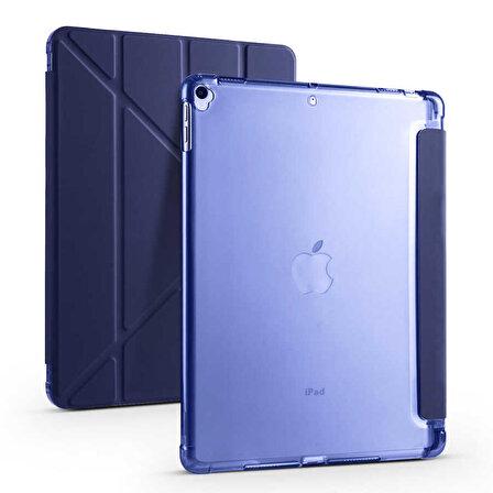 iPad 10.2 2021 (9.Nesil) Kılıf Kalem Bölmeli Smart Cover Standlı Kapaklı