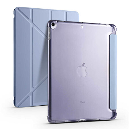 iPad 10.2 2021 (9.Nesil) Kılıf Kalem Bölmeli Smart Cover Standlı Kapaklı