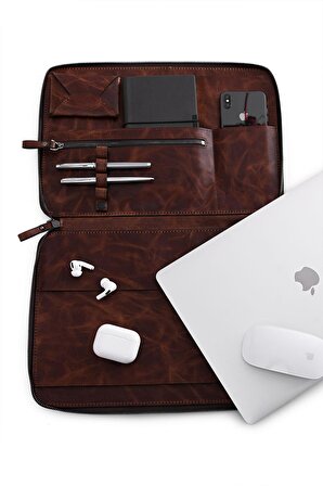 Notebook/Tablet Çok Fonksiyonlu Organizer Kahverengi 400001