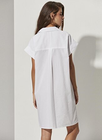 White by Nature Beyaz Kadın Mini Plaj Elbisesi WBN3198-M