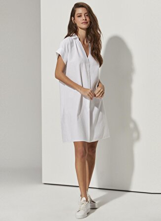 White by Nature Beyaz Kadın Mini Plaj Elbisesi WBN3198-L