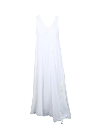 White by Nature Beyaz Kadın Uzun Plaj Elbisesi 310206
