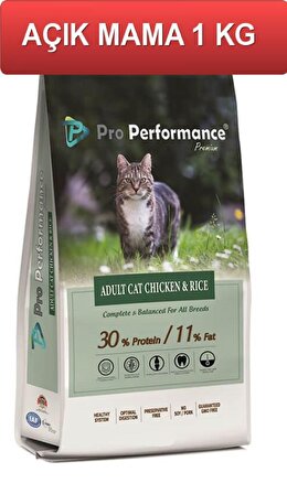 Pro Performance Tavuklu ve Pirinçli Yetişkin Kedi Maması 1 Kg AÇIK