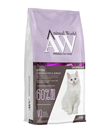 Animal World Kitten Tavuk Balık Yavru Kedi Maması 1.5 Kg