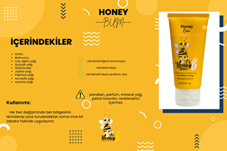 Honey Bum Doğal Pişik Önleyici Krem