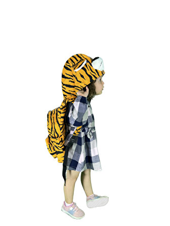 Morikukko Kids Tiger Çıkabilir Kapüşonlu Çocuk Sırt Çantası