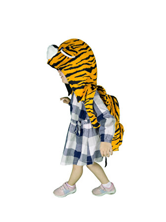 Morikukko Kids Tiger Çıkabilir Kapüşonlu Çocuk Sırt Çantası