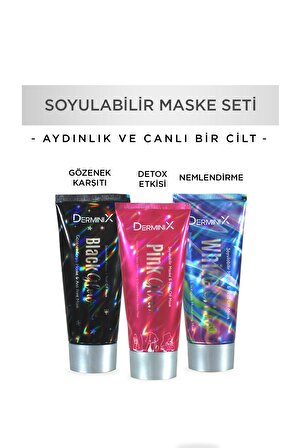 Derminix Glow Soyulabilir Maske Serisi 3' lü Set 3x100ml