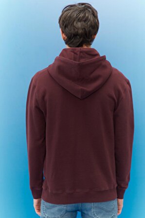 Regular Fit Normal Kesim %100 Pamuk Kapüşonlu Şardonlu Sweatshirt