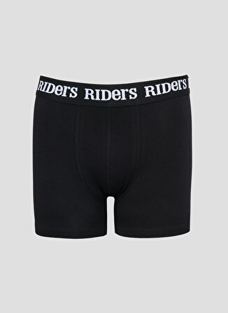 Riders By Lee Pamuklu Esnek Regular Fit Gri Melanj Siyah Lacivert Logolu 3'lü Boxer Paketi