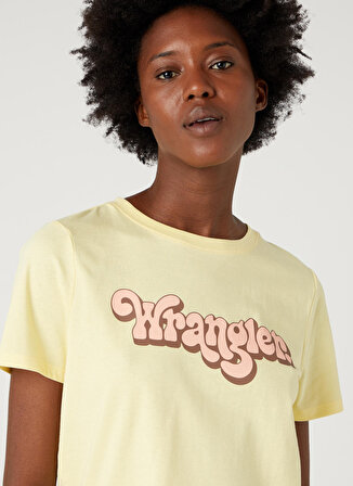 Wrangler Bisiklet Yaka Sarı Kadın T-Shirt W7N4D3Y37