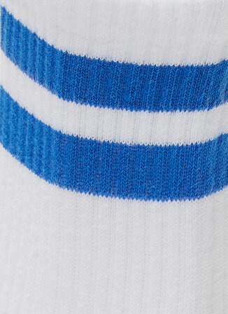 Yüksek Kesim Mavi Şeritli Tekli Çorap