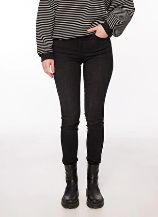 Wrangler Yüksek Bel Süper Dar Paça Skinny Fit Siyah Kadın Denim Pantolon W27H019001-Siyah