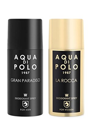 Aqua di Polo 1987 La Rocca ve Gran Paradiso 150 ml Kadın Erkek Dedorant Seti STCC011109