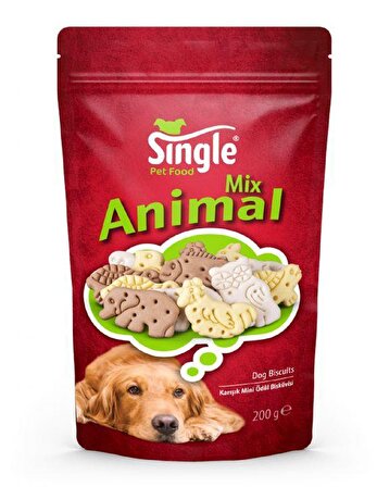 Single Animal Mix Karışık Yetişkin Bisküvi 200 gr 