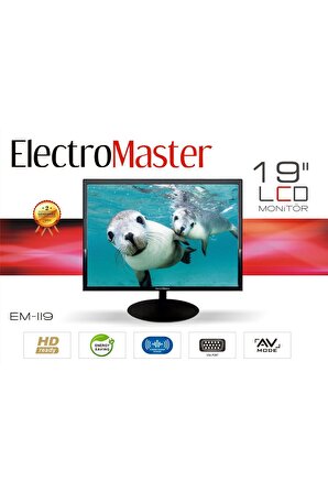 ElectroMaster EM-119 Uydu Alıcı Hediyeli 19" 49 Ekran 12V HD Karavan - Tekne - Yat Lcd Monitör TV