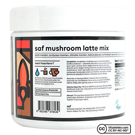 Saf Mushroom Latte Mix 120 Gr - AROMASIZ