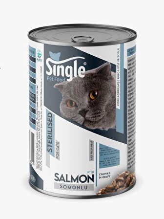 Single For Cats Sterilized Somonlu Kısırlaştırılmış Kedi Konservesi 400 Gr
