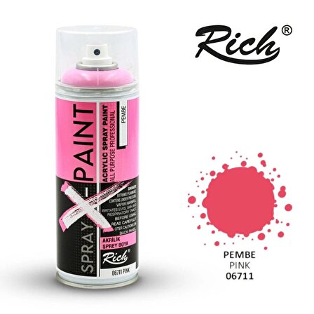 Rich Art-X Spray-X Sprey Boya 400 Ml - 6711 Pembe