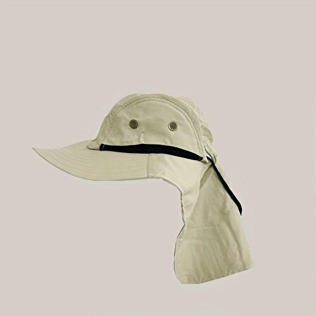 Ergonomik Unisex Krema Beyazı Trekking Safari Şapkası