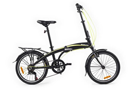 Bisan FX 3500 - TRN  20" Jant 28 CM Kadro 7 Vites Katlanır Bisiklet Siyah Sarı