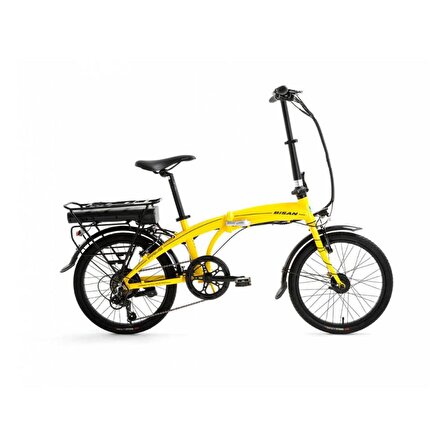 Bisan Prime 20 32 V Fren Katlanır Elektrikli Bisiklet Sarı Mat Gri