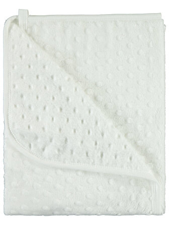 Albimini Polyester Kabartmalı 80x100 cm Bebek Battaniyesi Ekru