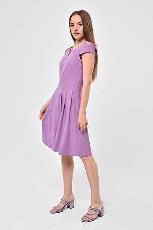 Kadın Yazlık Pile Detaylı kısa Elbise 3901/100