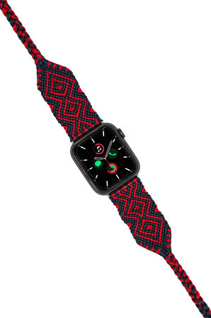 Hippi Natural Black 38-40-41 mm Apple Watch Uyumlu Braided Band 