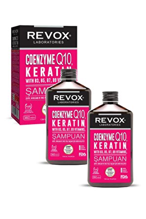 Revox Keratin Koenzim Q10, B Vitamin Kompleks Özel Seri Saç Bakım Şampuanı 2'li Set