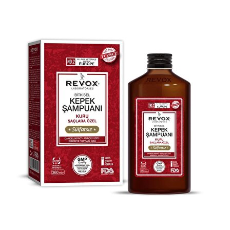 Revox Şampuan Kepeğe Karşı Etkili Tuzsuz Kuru Saçlar 360 Ml
