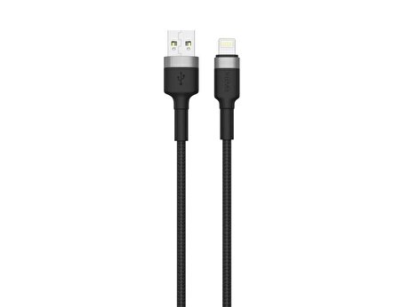 X-Shark USB-A to Lightning Tüm iPhonelarla Uyumlu 1.2 Metre Hızlı Şarj Ve Data Kablosu Siyah Xlevel