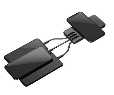 X-Level XP2299 X-PowerCharge 10000mAh 2.1A Wir USB+Type-C + Microeless Charge Powerbank Siyah