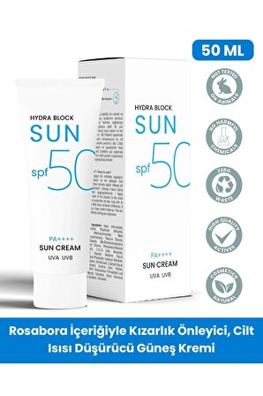 PROCSIN Hydra Block SUN Spf 50+ Leke Karşıtı + Rosabora Cilt Isısı Düşürücü (Yatıştırıcı) Güneş Kremi PA++++