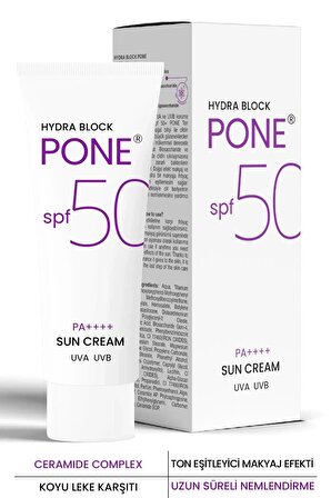 PROCSIN Hydra Block Pone Spf 50+ Ton Eşitleyici + Onarıcı + Yüksek Korumalı Güneş Kremi 50 ML