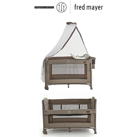 Fred Mayer Comfort 8 in 1 Yükseklik Ayarlı Sallanabilir Anne Yanı Beşik ve Park Yatak 70x120 cm Bej