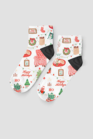 Superstacy Christmas Desenli Kısa Çorap