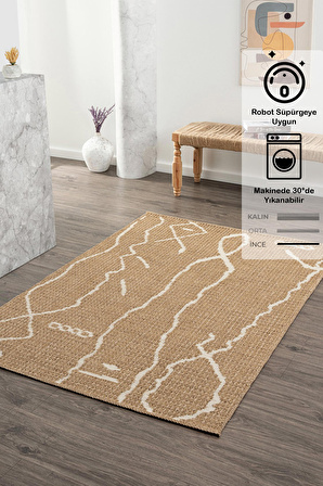 Caretta Kraft 4125 Jüt Tabanlı Modern Örme Kilim