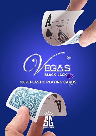 VEGAS-642 Plastik Oyun Kartı - (Black Jack, 21, Var var, Poker Plastik Oyun Kağıdı) Tek deste