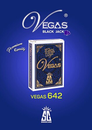 VEGAS-642 Plastik Oyun Kartı - (Black Jack, 21, Var var, Poker Plastik Oyun Kağıdı) Tek deste