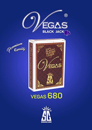 VEGAS-680 Plastik Oyun Kartı (Black Jack, 21, Var var, Poker Plastik Oyun Kağıdı) Tek deste