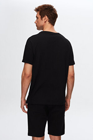 Ds Damat Comfort Siyah Bol Kesim %100 Pamuk T-Shirt 6HC14ORT02006