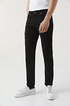 Ds Damat Slim Fit Siyah Düz Denim Pantolon 6HCJ3ORT00102