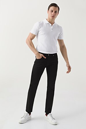 Ds Damat Slim Fit Siyah Düz Denim Pantolon 6HCJ3ORT00102