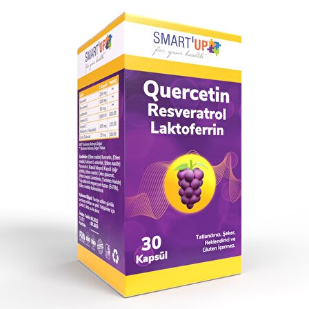 Smartup Quercetin Resveratrol Laktoferrin Vit.C ve Çinko içeren 30 Kapsül