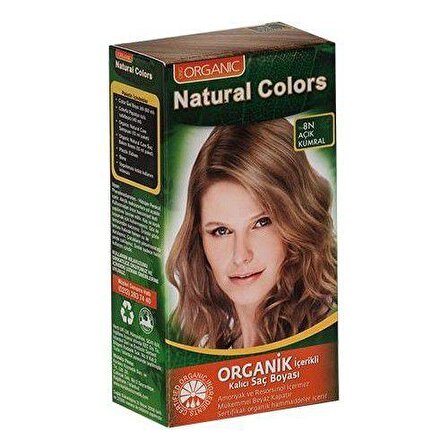Natural Colors 8N Açık Kumral Organik Saç Boyası
