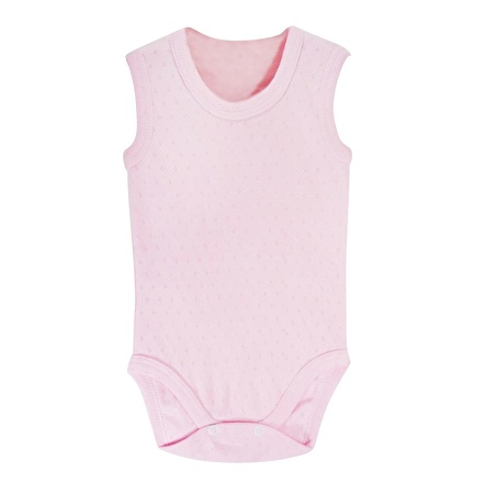 Sema Baby Jakarlı Askılı Badi (Body) - Pembe 12-18 Ay