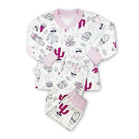 Sema Baby Sleeper Cactus Bebek Bebek Pijama Takımı 3-6 Ay - Pembe